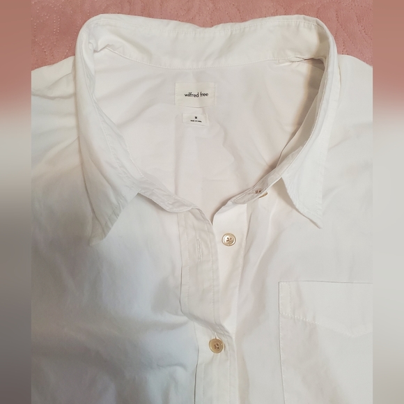 Aritzia Wilfred Free Relaxed Poplin Shirt Sz M - Picture 7 of 9